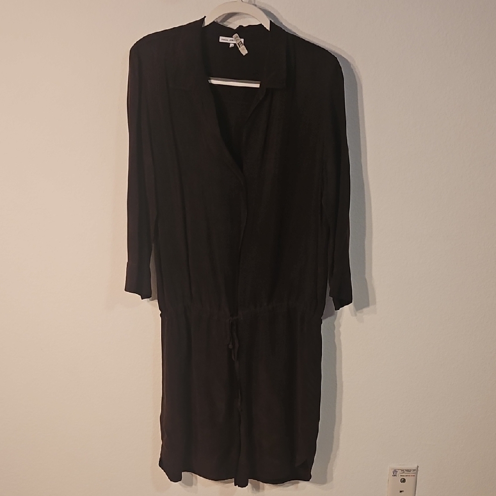 James Perse Brown Women's Drawstring Shirt Dress Sz 4/ Large